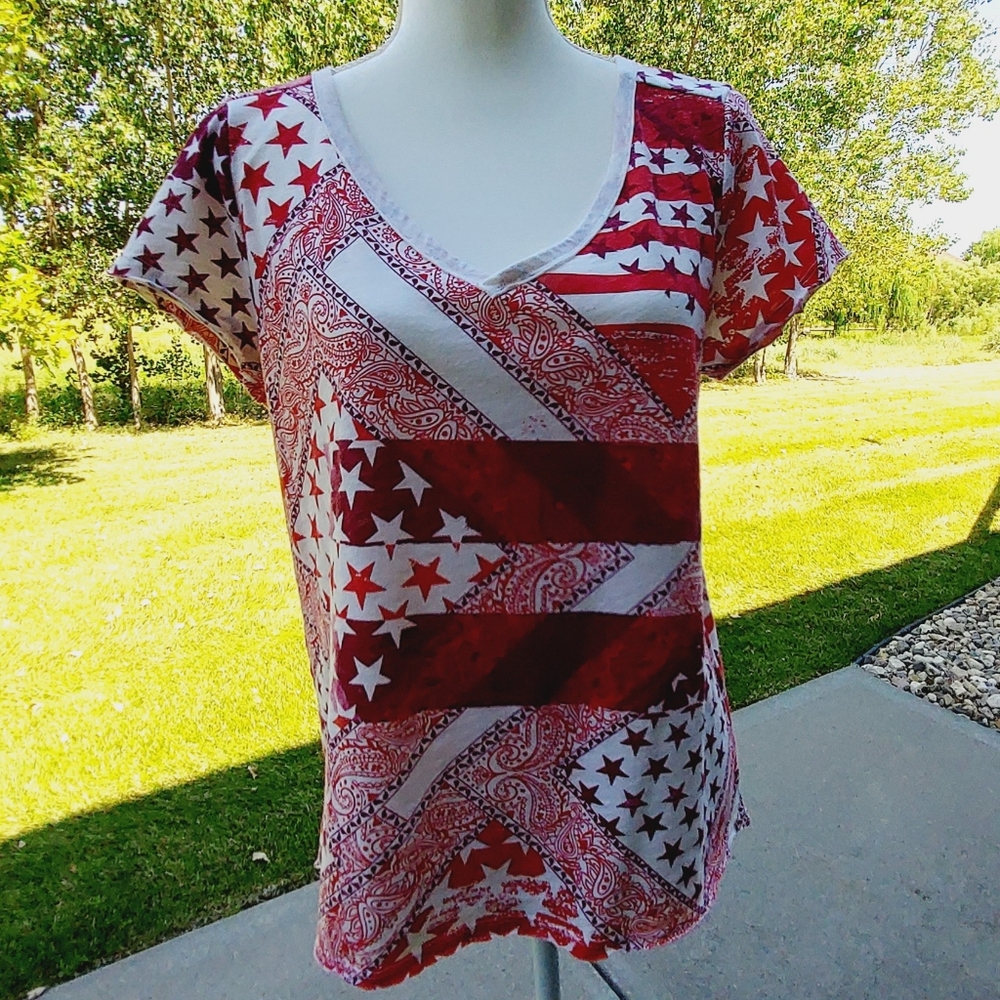 Sonoma Short Sleeve Top Stars Faded-Look PL